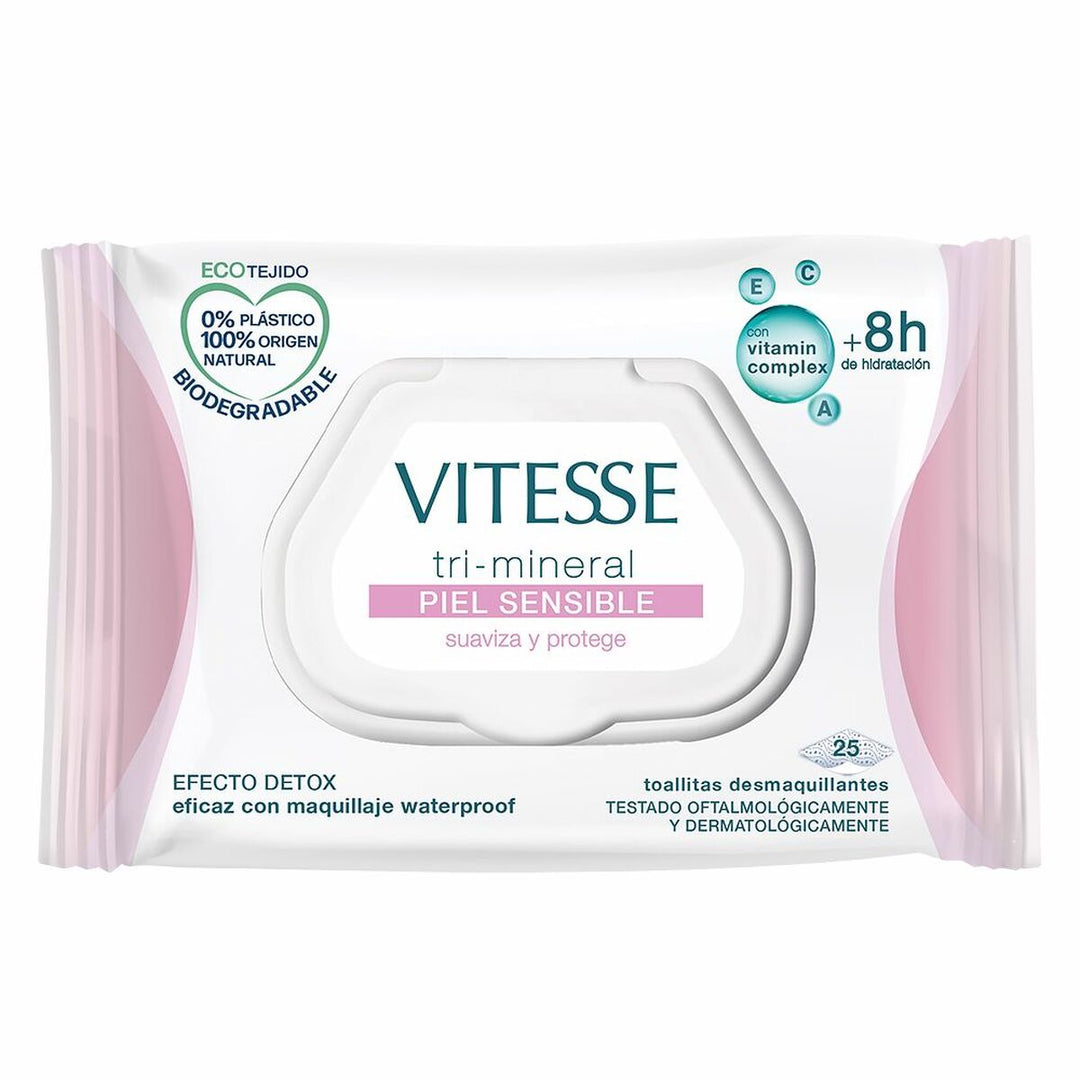 Make Up Remover Wipes Vitesse Mineral Piel Sensible Sensitive skin (25 Units)-0