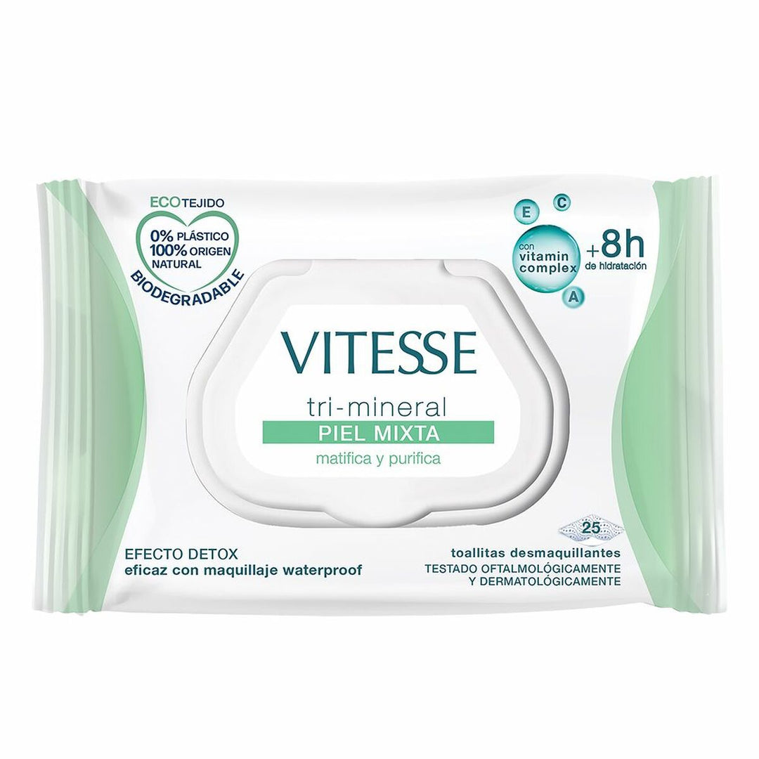 Make Up Remover Wipes Vitesse Tri-Mineral Combination Skin (25 Units)-0