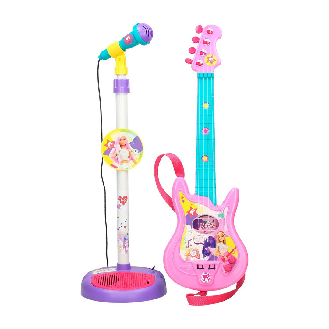 Conjunto musical Barbie Microfone Guitarra Infantil-0