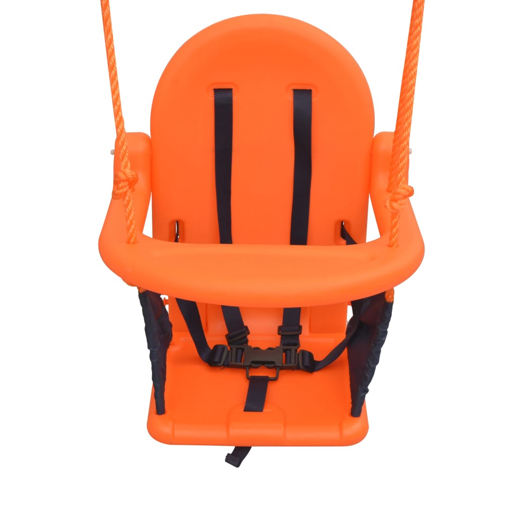 vidaXL Toddler Swing Set with Safety Harness Orange-3