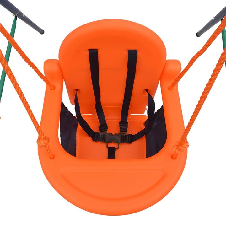 vidaXL Toddler Swing Set with Safety Harness Orange-4