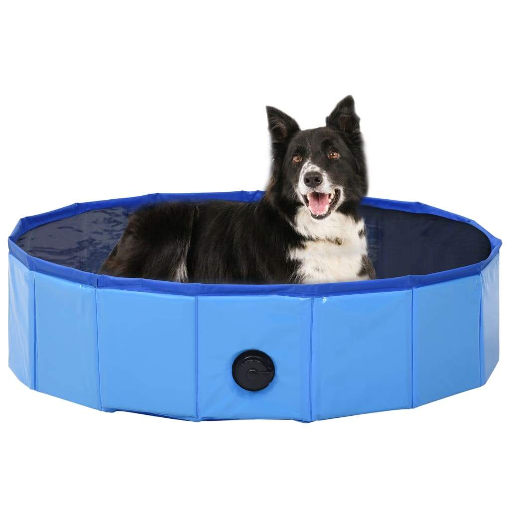 vidaXL Foldable Dog Swimming Pool PVC Animal Pet Supply Red/Blue Multi Sizes-9