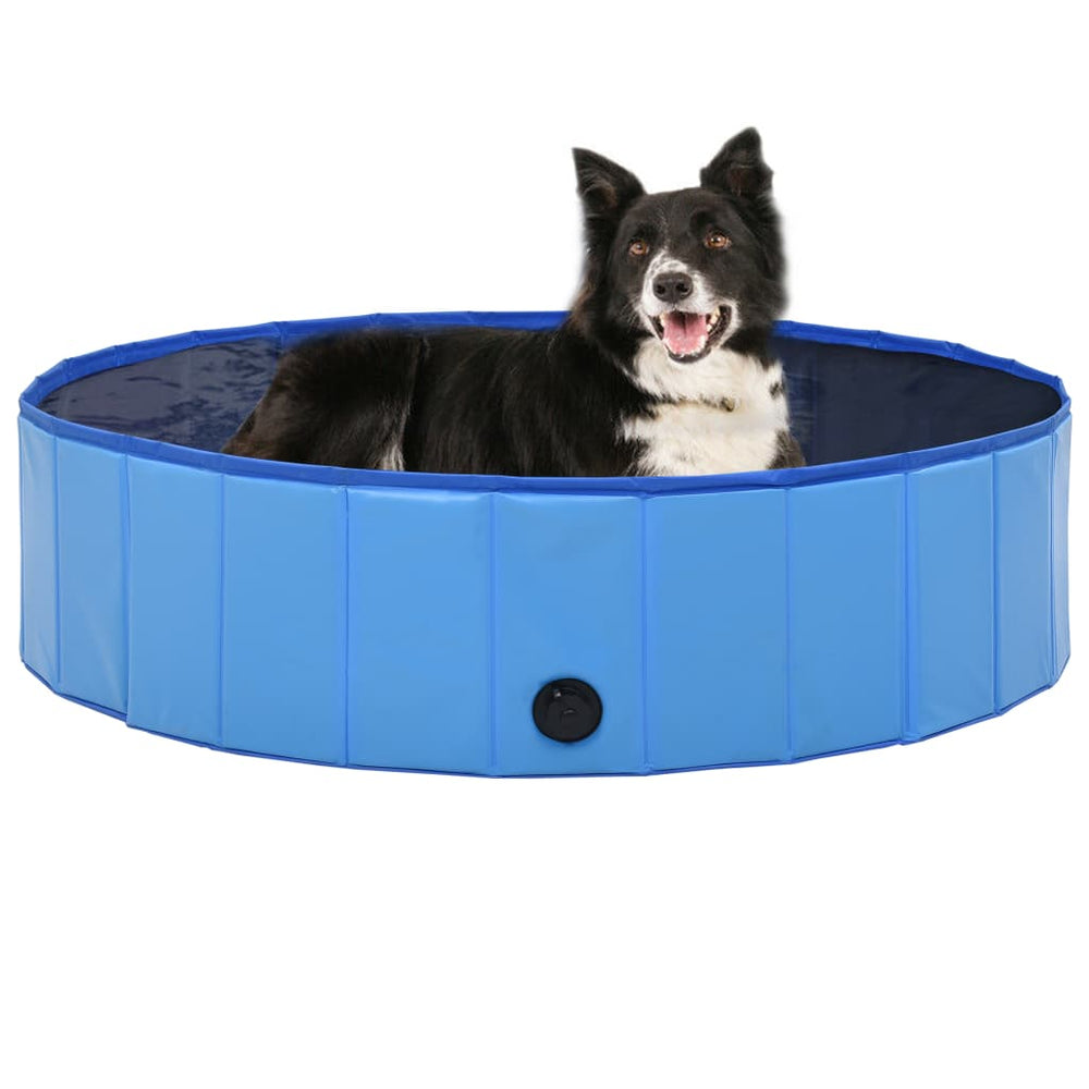 vidaXL Foldable Dog Swimming Pool PVC Animal Pet Supply Red/Blue Multi Sizes-12