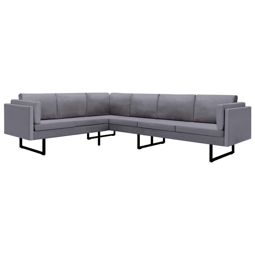 vidaXL Corner Sofa L-shaped Fabric Steel Chaise Lounge Loveseat Multi Colors-1