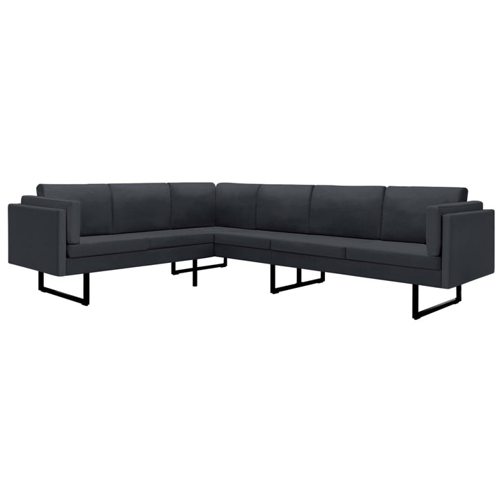 vidaXL Corner Sofa L-shaped Fabric Steel Chaise Lounge Loveseat Multi Colors-4