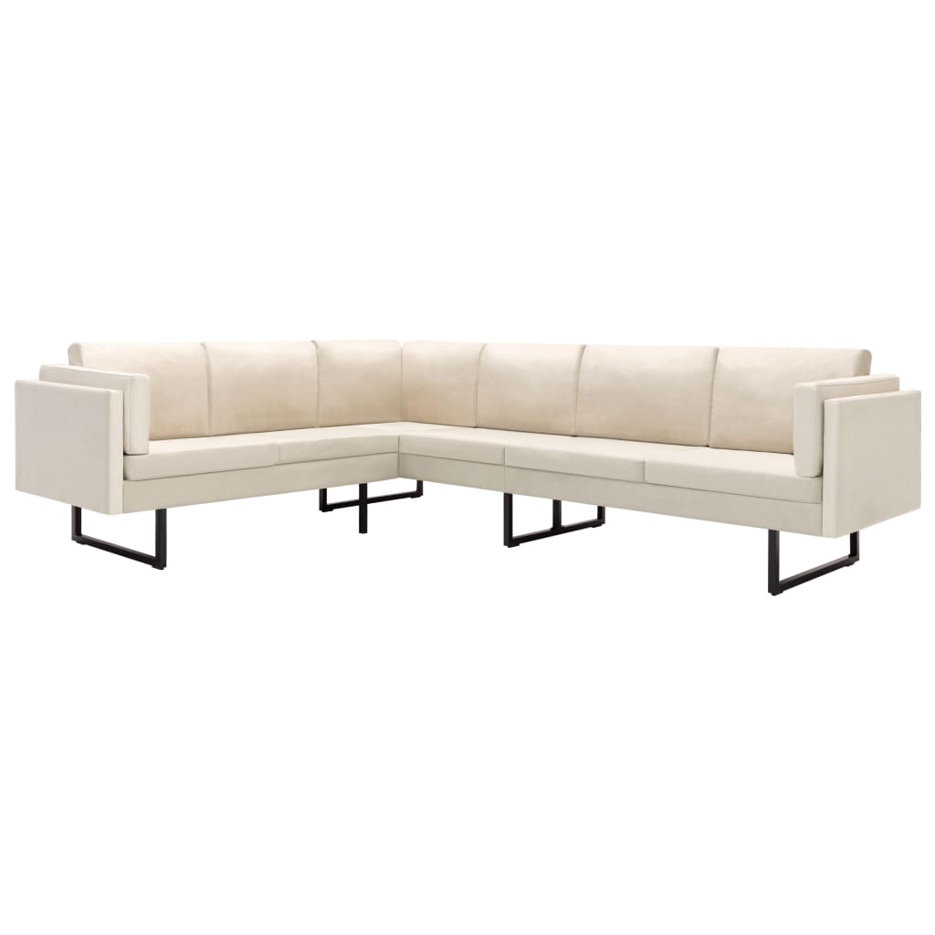 vidaXL Corner Sofa L-shaped Fabric Steel Chaise Lounge Loveseat Multi Colors-7