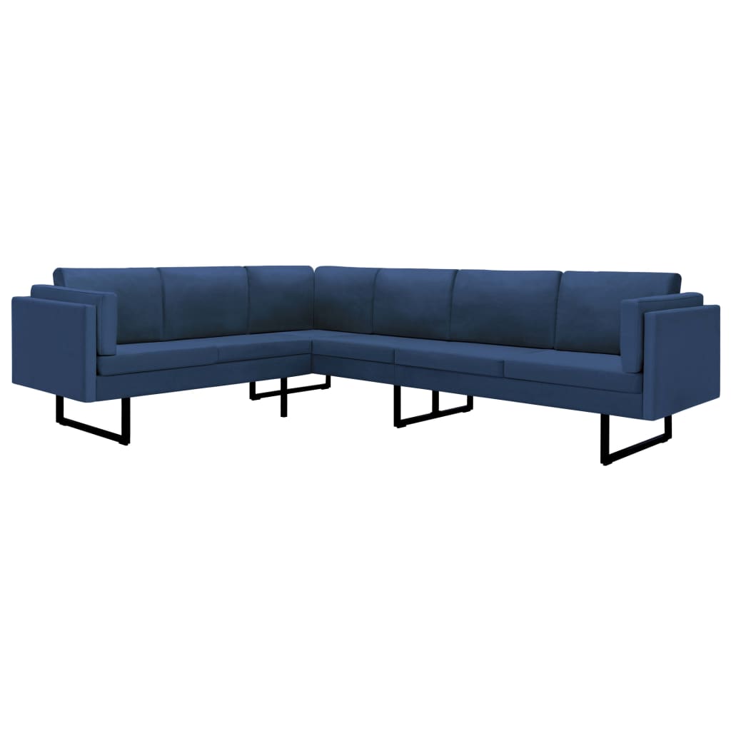 vidaXL Corner Sofa L-shaped Fabric Steel Chaise Lounge Loveseat Multi Colors-13
