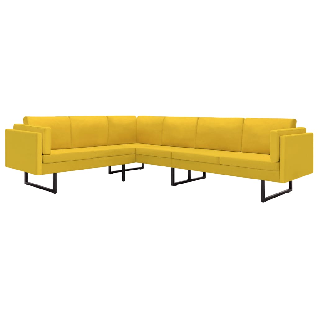 vidaXL Corner Sofa L-shaped Fabric Steel Chaise Lounge Loveseat Multi Colors-16