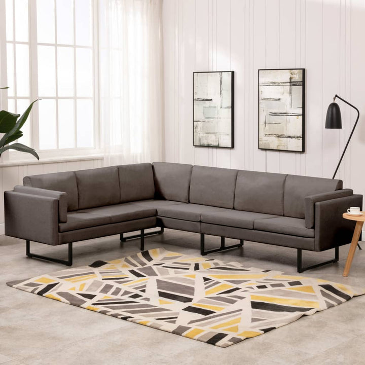vidaXL Corner Sofa L-shaped Fabric Steel Chaise Lounge Loveseat Multi Colors-18