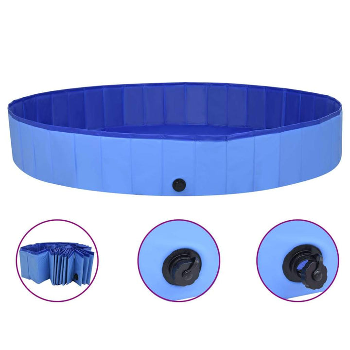 vidaXL Foldable Dog Swimming Pool PVC Animal Pet Supply Red/Blue Multi Sizes-24