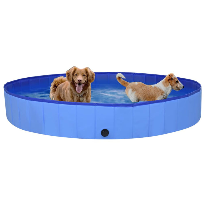 vidaXL Foldable Dog Swimming Pool PVC Animal Pet Supply Red/Blue Multi Sizes-25