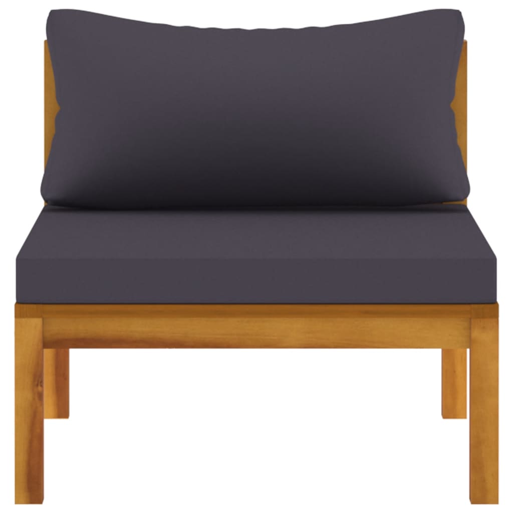 vidaXL 2 Piece Sofa Set with Dark Gray Cushions Solid Acacia Wood-12