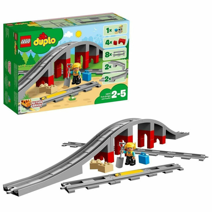 Fordonsspel   Lego DUPLO 10872 Train rails and bridge         26 Delar-0