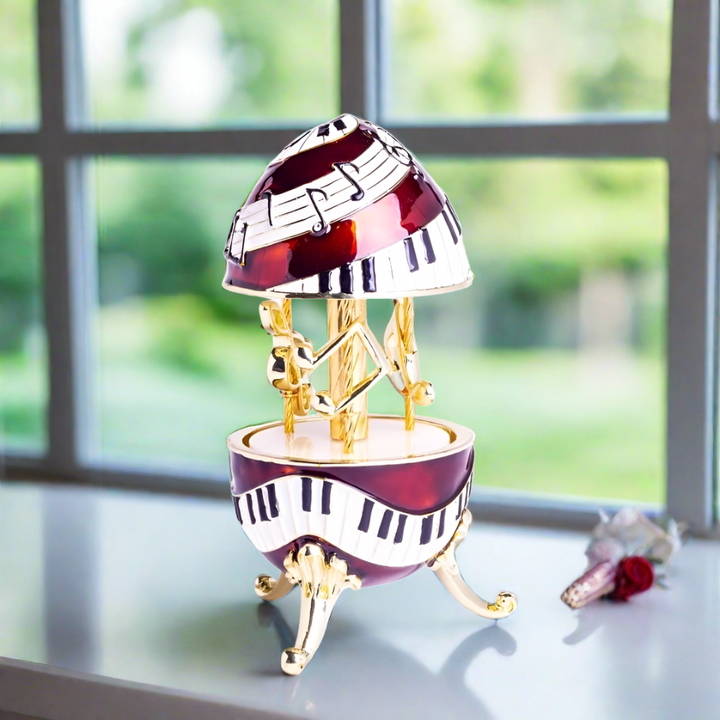 Piano Musical Carousel with Music Clef and Notes