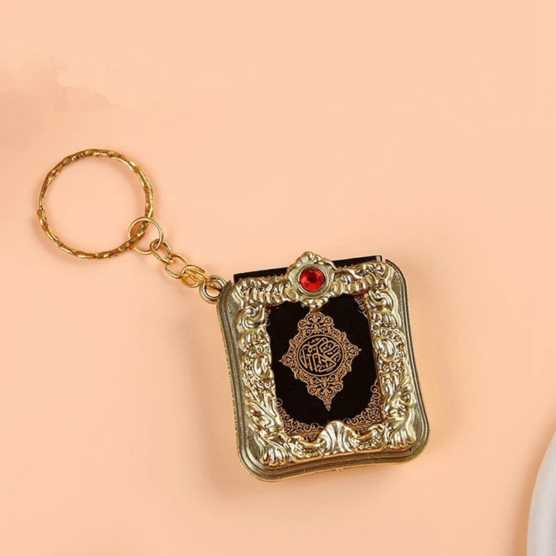 Mini Ark Quran Book Real Paper Can Read Koran Pendant Muslim Islamic Keychain Bag Purse Car Decor Religious Jewelry