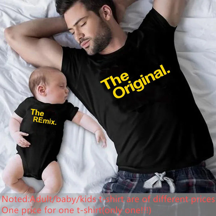Father & Son Matching Novelty Sets with Short Sleeve T-Shirt For Daddy & Baby Onsie