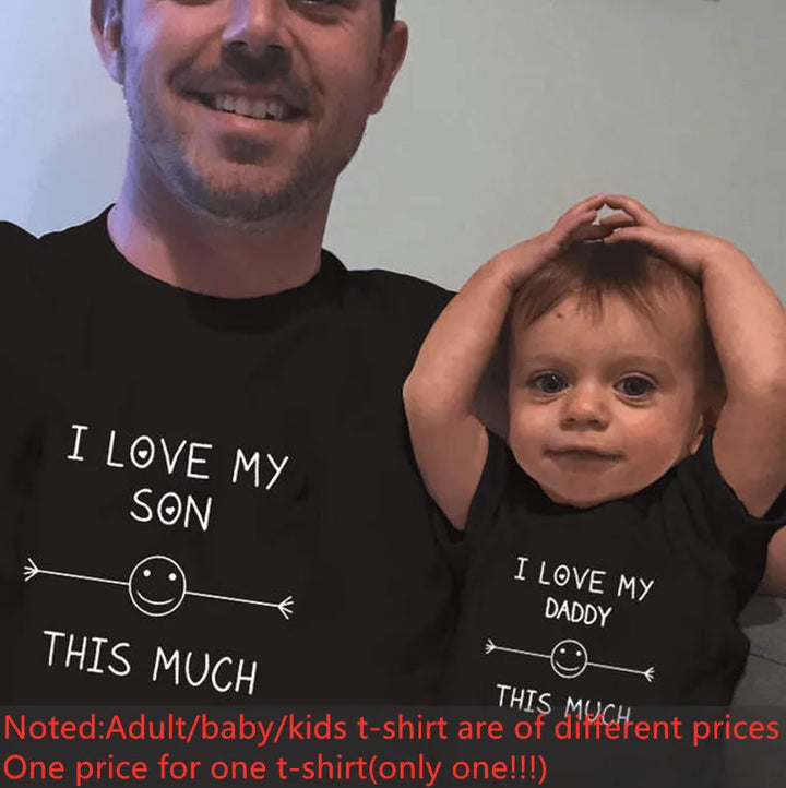 Father & Son Matching Novelty Sets with Short Sleeve T-Shirt For Daddy & Baby Onsie
