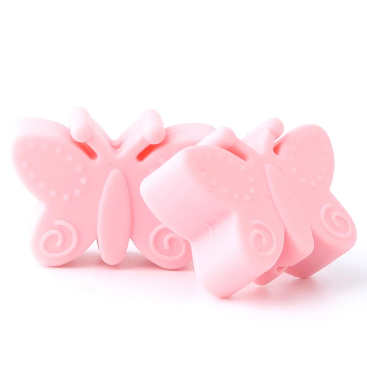 Keep&Grow 20pcs Butterfly Silicone beads Cartoon Baby Teethers  BPA Free DIY Baby Stroller Making Beads Baby Teethers