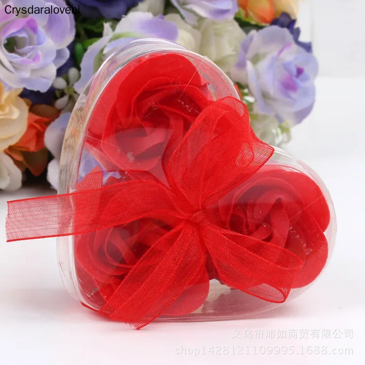 20boxes Aroma Heart Rose Soap Flowers Bath Body Soap Romantic Souvenirs Valentine's Day Gifts Wedding Favor Party Decor