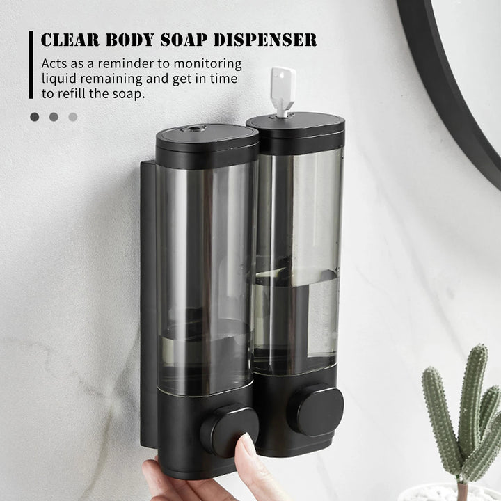 600mL Liquid Soap Dispenser Wall Mounted Hand Press Soap Dispenser for Bathroom Dish Liquid Lotion Shower Gel Shampoo Bottle