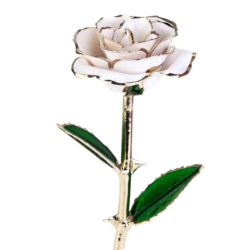 Blooming Lacquered 24K Gold Roses Plated Real Rose Birthday Valentine's Day Anniversary Mother's Day Gift with Souvenir Bag