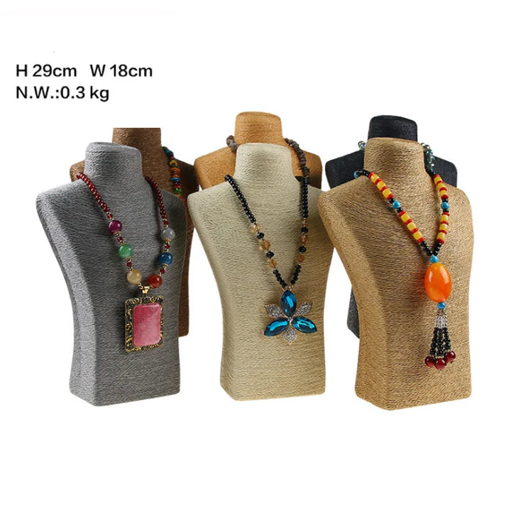 New PVC Bust Shape Exhibitor Show Nice Necklace Hanger Jewelry Display Necklaces Pendants Mannequin Holder Jewellery Stand