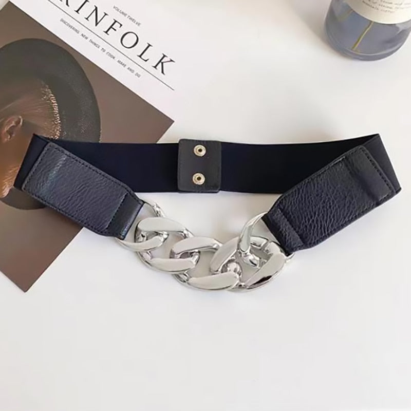 Personalized Chain Buckle New Ladies All-Match Clothing Accessories Fashion Decoration Elastic Belt Dress Belts Bg-1624