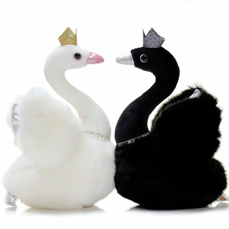 Crown Black Swan doll Toy Snow white rincess swan plush toy Stuffed Fairy black swan Girl doll For child Birthday gift wedding