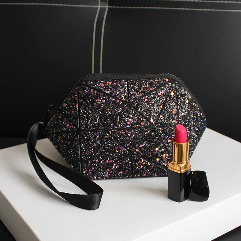 Geometric Pouches  For Women Toiletry Bag Fashional Makeup Bag Brand