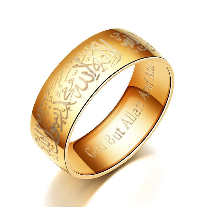 Modyle Trendy Titanium Steel Quran Messager rings Muslim religious Islamic halal words men women vintage bague Arabic God ring