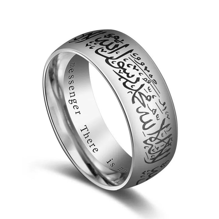 Modyle Trendy Titanium Steel Quran Messager rings Muslim religious Islamic halal words men women vintage bague Arabic God ring