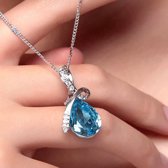 Anngill Original Austrian Element Crystal Pendant Necklaces Women Party Chain Collares Fashion Jewelry Valentine's Day Gift