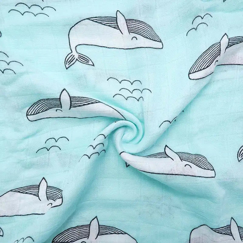 Muslinlife Baby Swaddle Wrap Soft Bamboo Cotton Blanket For Baby Stroller Use Cute Bunny Unicorn Whale Baby Blanket 120*120cm
