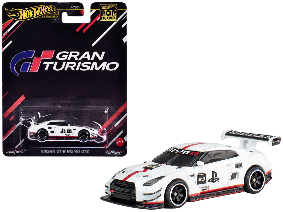 Nissan GT-R Nismo GT3 #23 White "Gran Turismo" "Pop Culture" Series Diecast Model Car by Hot Wheels-0