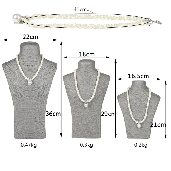 New PVC Bust Shape Exhibitor Show Nice Necklace Hanger Jewelry Display Necklaces Pendants Mannequin Holder Jewellery Stand