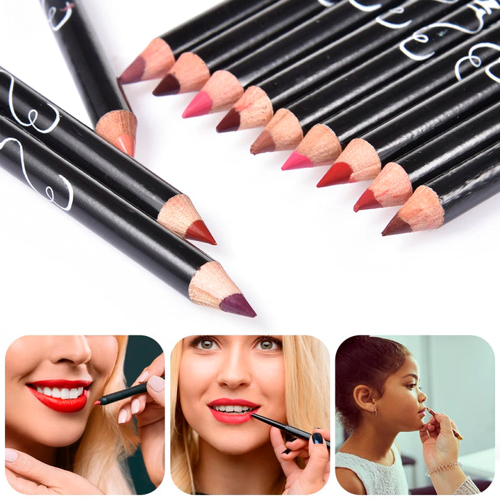 12Colors/Set Waterproof Lip Liner Pencil Brand New Professional Long Lasting Moisturizing Lipliner Lips Makeup Tools For Women