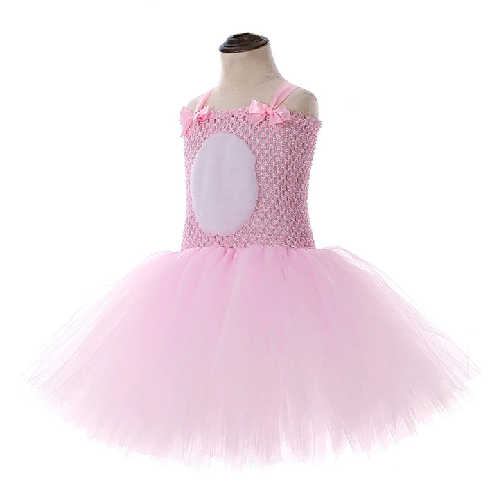 Pink Bunny Girl Costumes Toddler Kids Rabbit Tutu Dress Outfits for Baby Girls New Year Birthday Dresses Easter Holiday Clothes