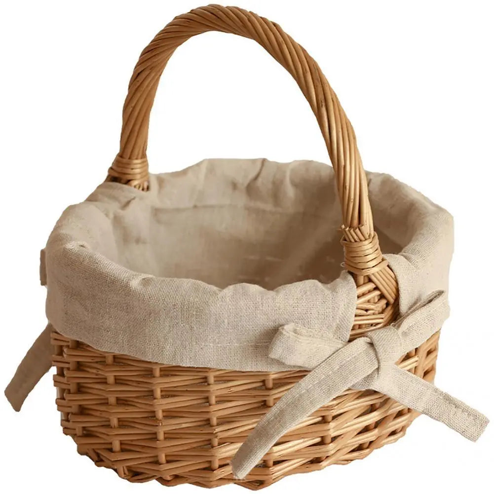 Picnic Basket Storage Box Easter Manual Exquisite Art Gift Decoration Wicker Large Capacity With Handle Liner Baskets
