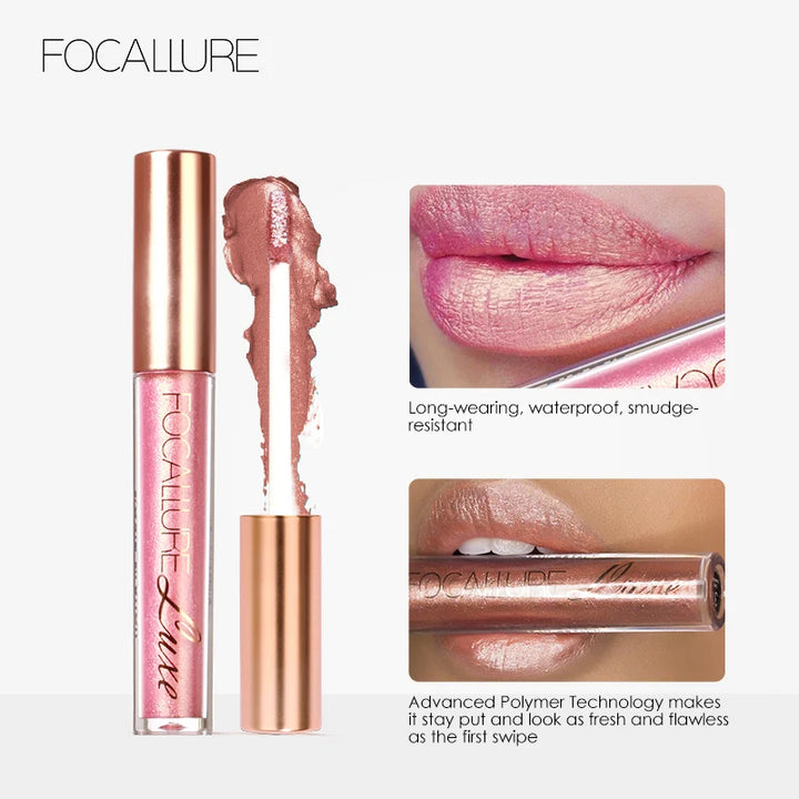 FOCALLURE Waterproof Matte Liquid Lipstick Long-lasting Lip Tint Nude Lipgloss Shimmer Lipglosses Beauty Makeup Women Cosmetics