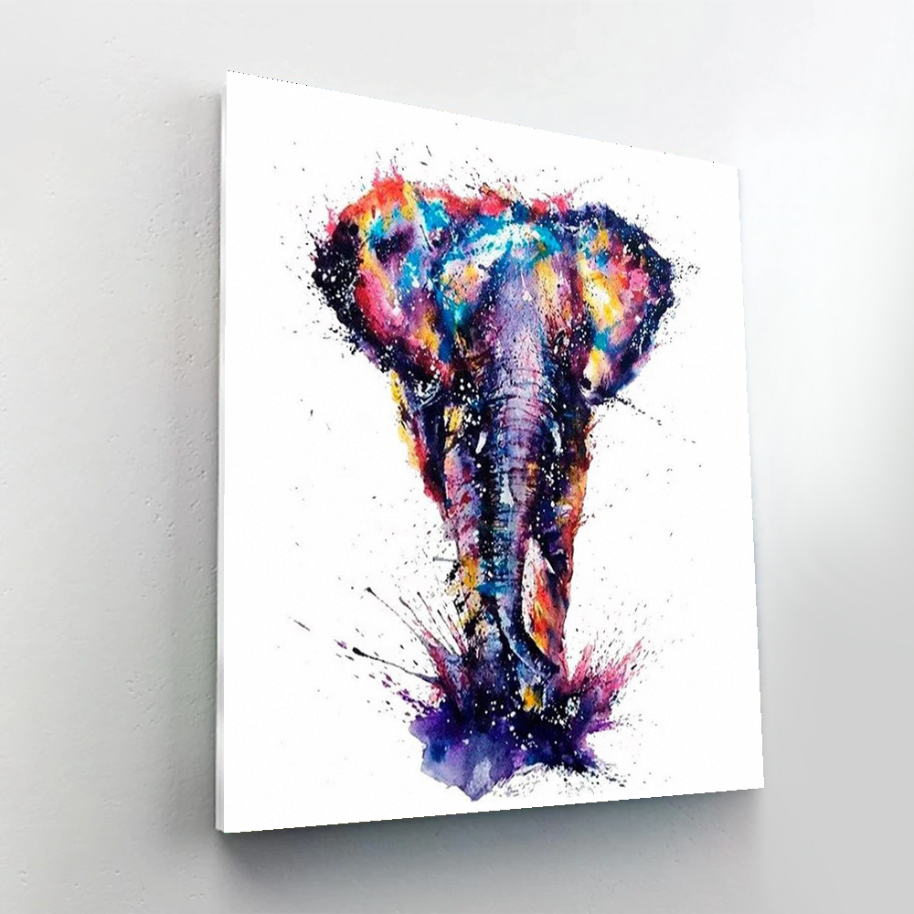 Watercolor Elephant Paint By Numbers Painting Kit-1