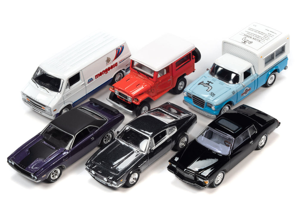 Pop Culture 2023 Set of 6 Cars Release 2 1/64 Diecast Model Cars by Johnny Lightning-1