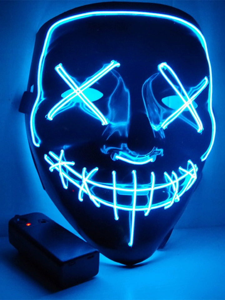 LED Black Ghost Face Luminous Costume Mask