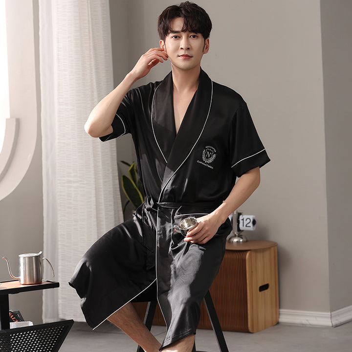 Nanjiren Short-Sleeved Summer Japanese Silk Men's Robes