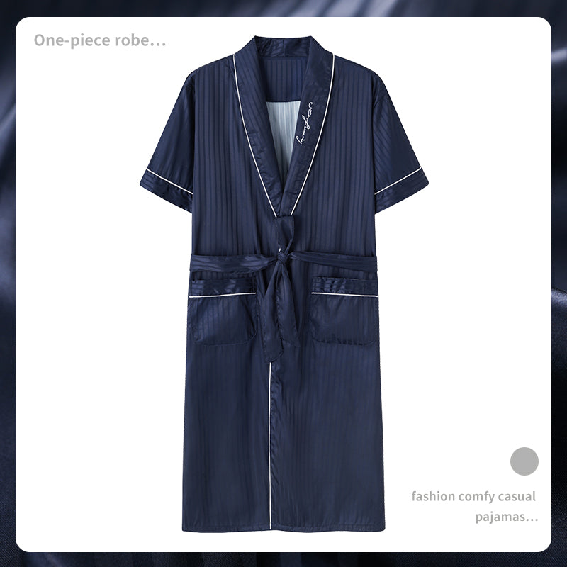 Nanjiren Short-Sleeved Summer Japanese Silk Men's Robes