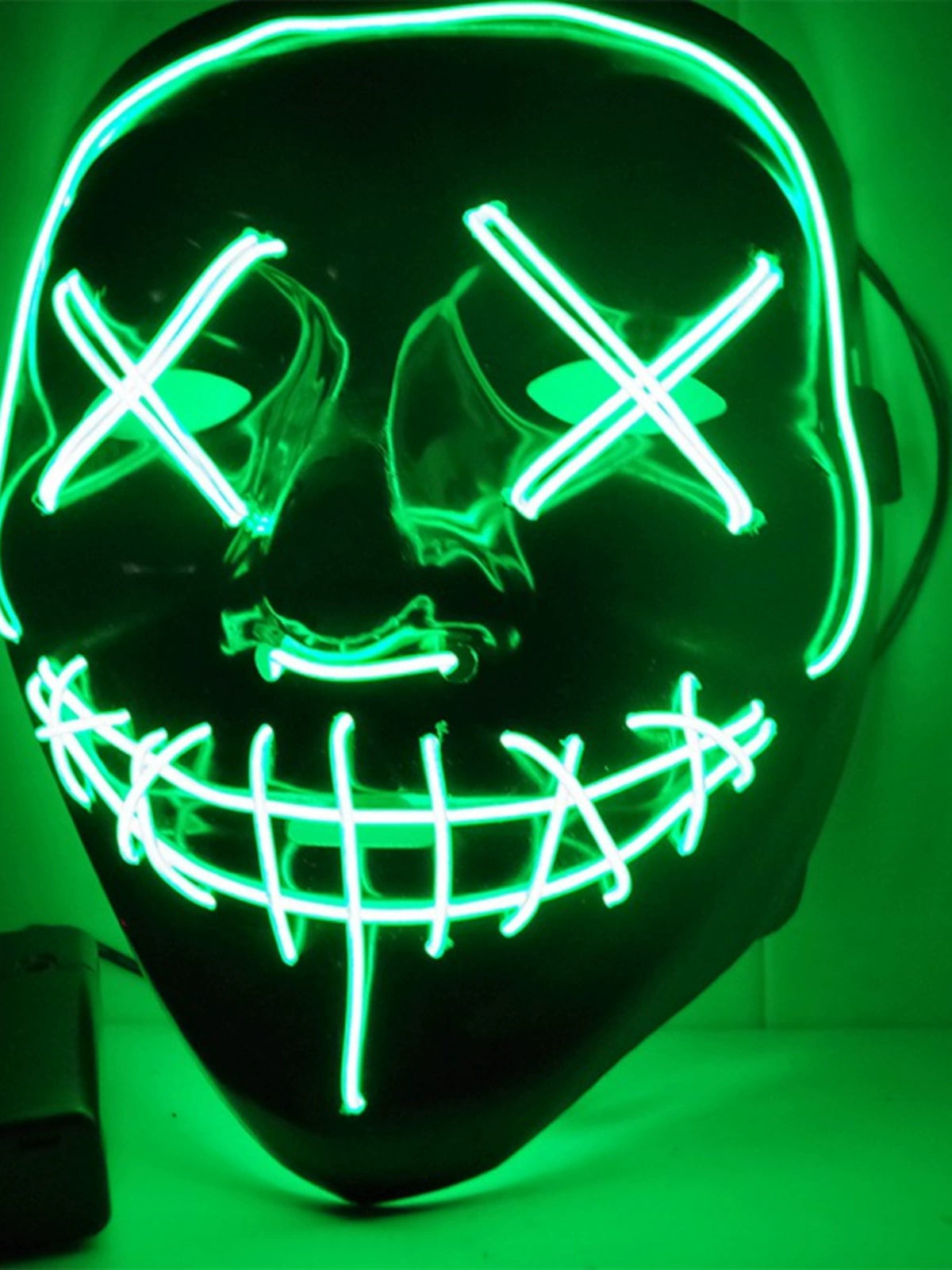 LED Black Ghost Face Luminous Costume Mask