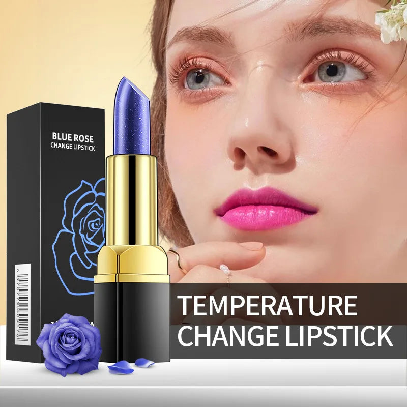Blue Color Changing Lipstick Lip Balm Magic Temperature Change Red Creamy Lip Gloss Waterproof Base Makeup Beauty Cosmetic Stick