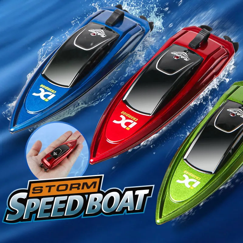 RC Boat Children's Mini Remote Control Boat Speedboat Summer Swimming High Speed Rowing Submarine Toys for Boys Children Gift