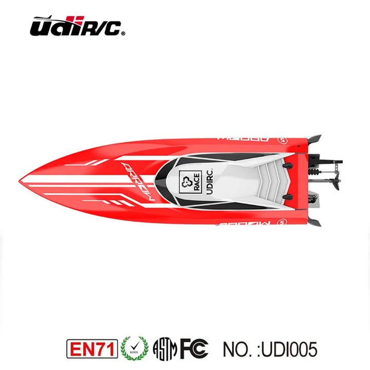 UDiRC UDI005 RC Boat 50Km/H High Speed Waterproof 2.4GHz Radio Control Boat Brushless RC Speedboat Pvc Boat Toys Gift For Kids