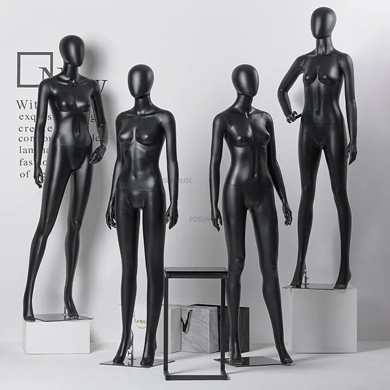 Matte Black Posable Women's Fashion Mannequins