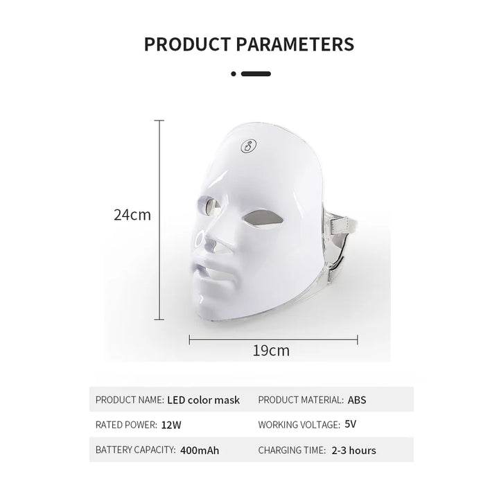 Rechargeable LED Mask Skin Care Home Use Red Light Therapy Photon Devices 7 Colours LED Light Therapy Face Beauty Facial Devices